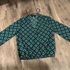 Blue Rain Teal Floral Blouse